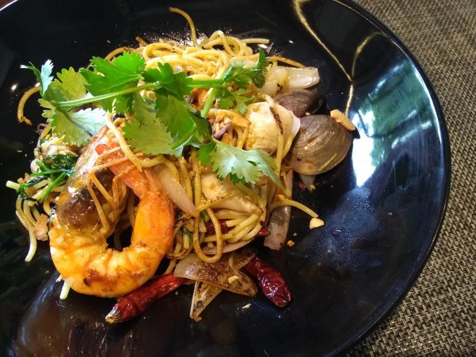 Free Image of Seafood spaghetti  