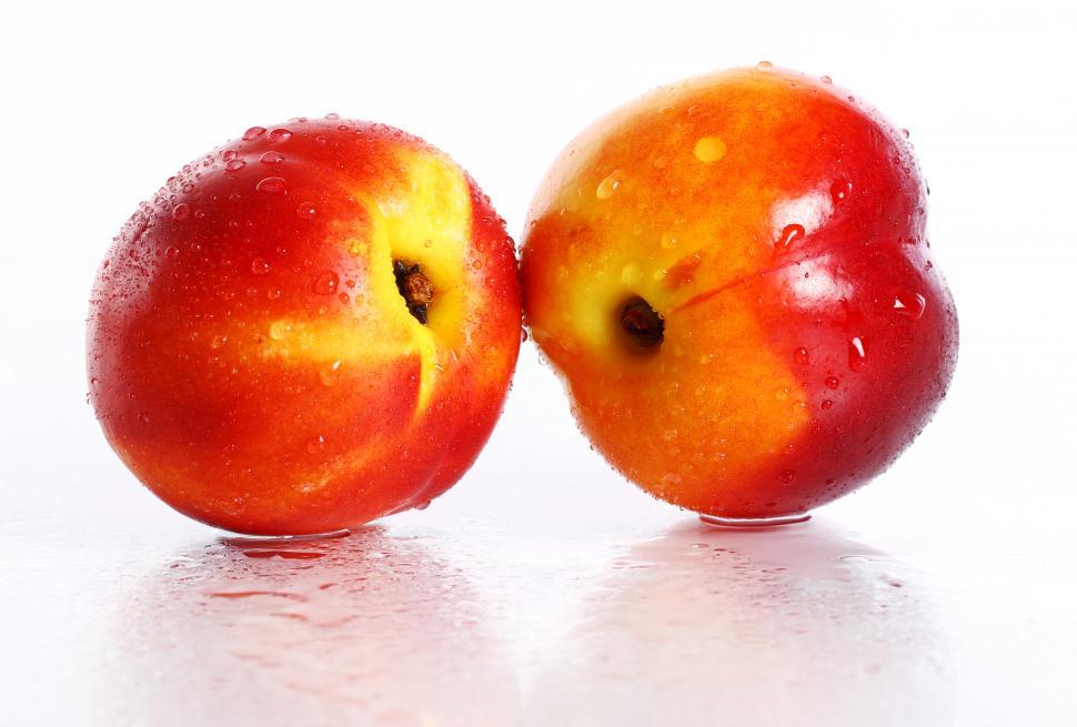 Free Image of Fresh and wet nectarine fruits 