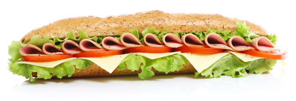 Free Image of Fresh and tasty long submarine sandwich 