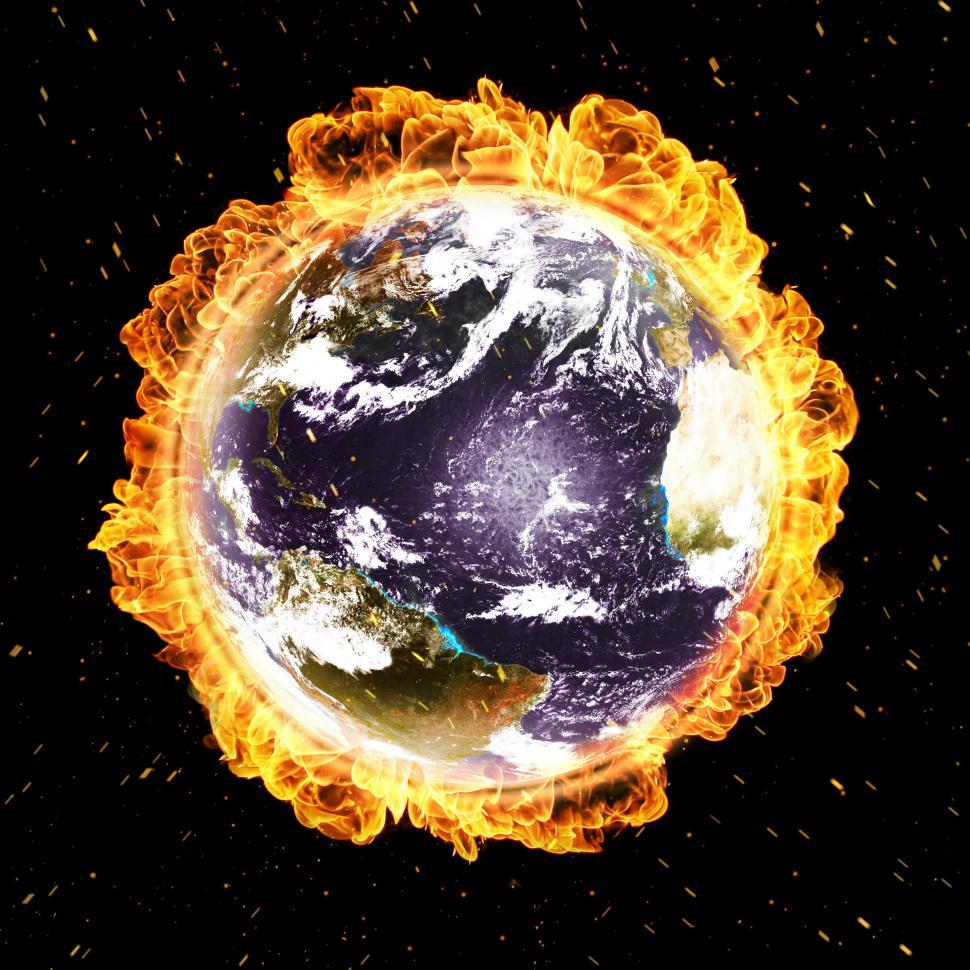 Free Image of Earth engulfed in fire 