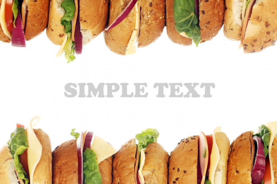 Free Image of Fresh sandwiches framing empty space 