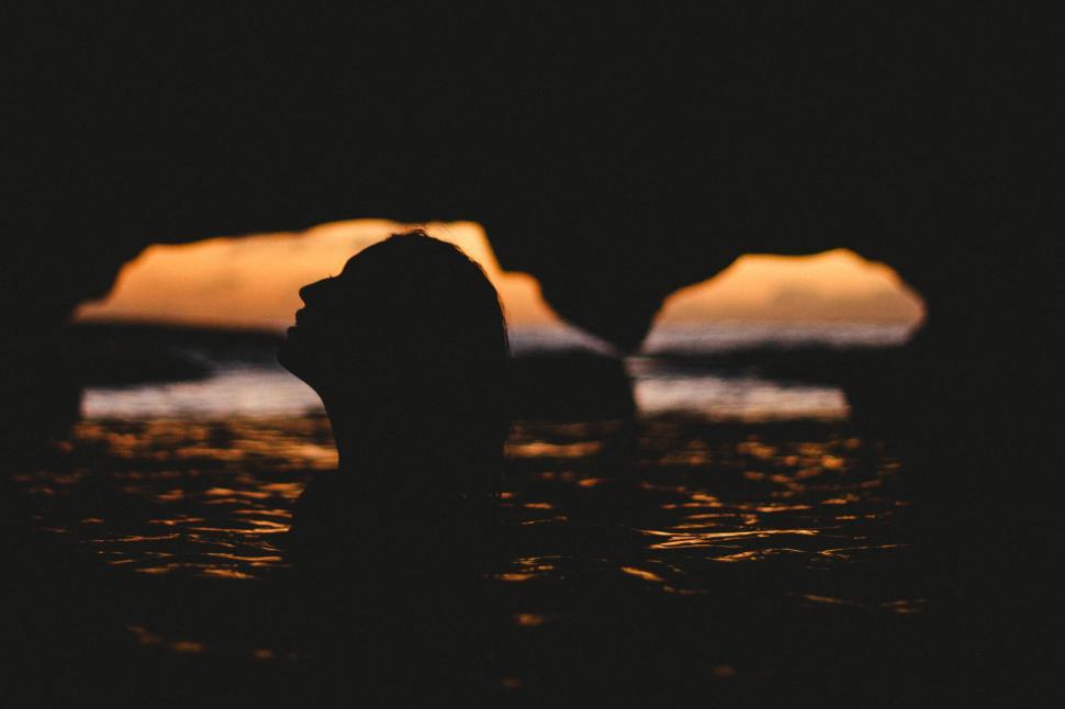 Free Image of Woman in ocean 