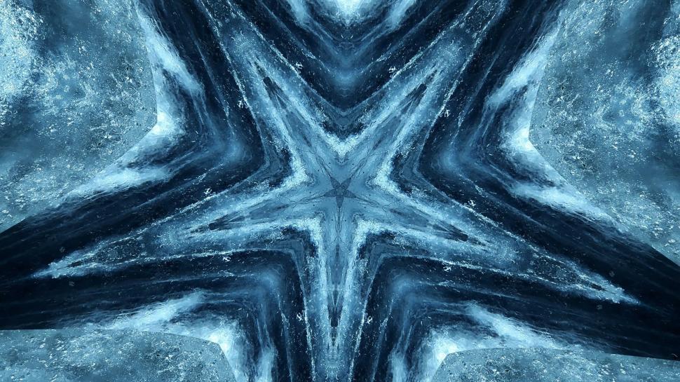 Free Image of Blue and Black Abstract Background With Star Design 