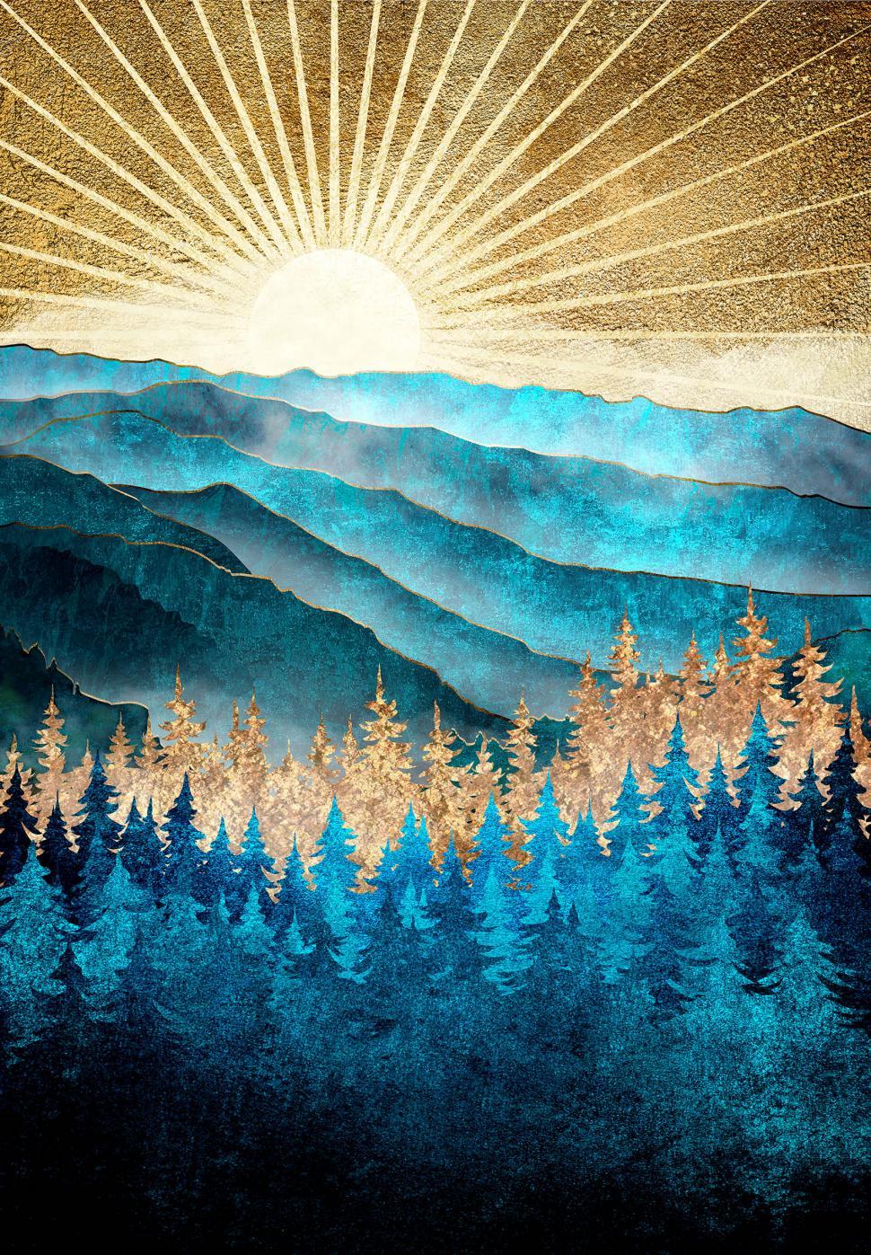 Free Image of Great Smoky Mountains National Park - Abstract Texturized Painti 