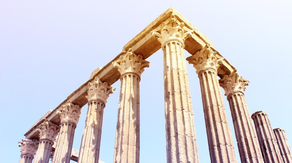 Free Image of Roman Temple of Evora - Detail - Corinthian Capitals - Portugal 
