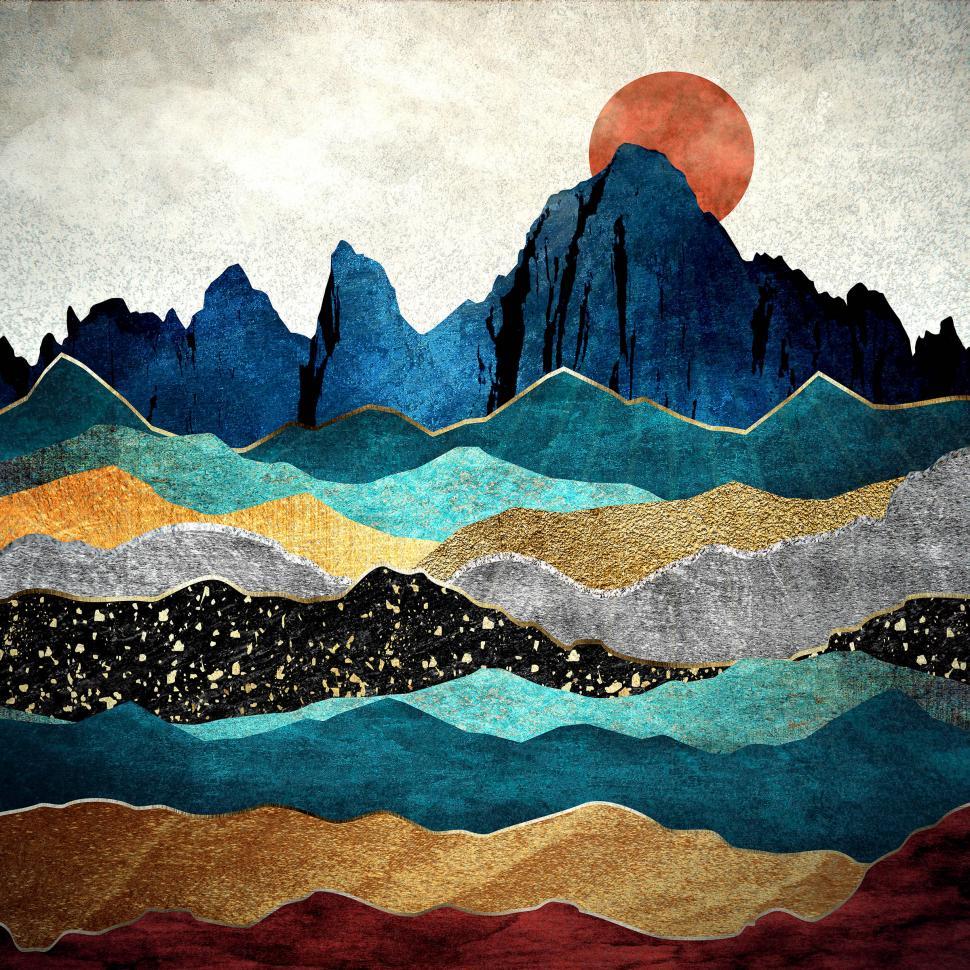 Free Image of Mount Whitney - Sierra Nevada - Abstract Texturized Design 