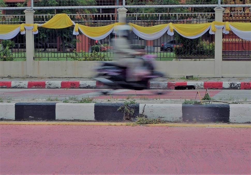 Free Image of Motorcyclist riding motion blur  