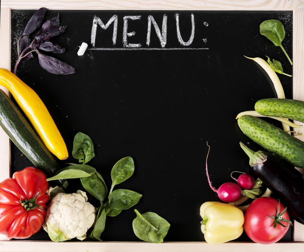 Free Image of Vegetarian menu board 