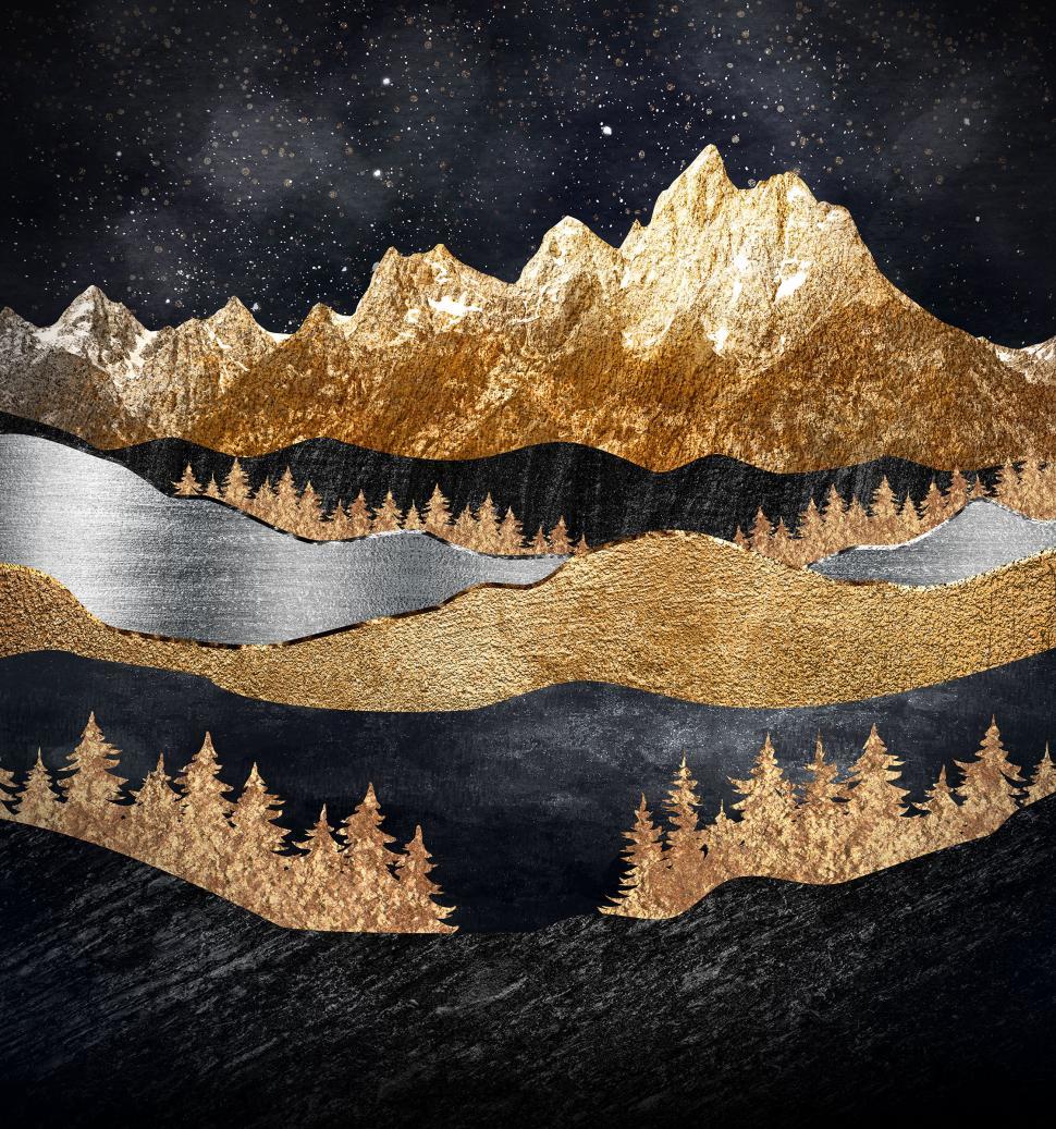 Free Image of Grand Teton National Park At Night in Winter - Abstract Texturiz 