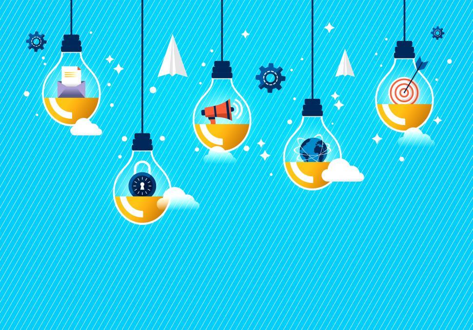 Free Image of Marketing Campaign Concept with Lightbulbs - Marketing Ideas and 
