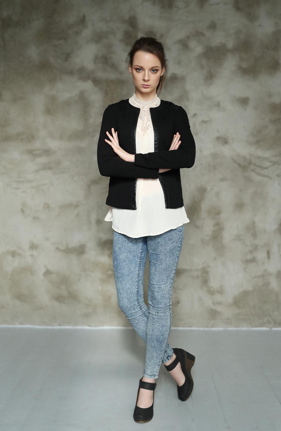 Free Image of Woman posing, standing in style 