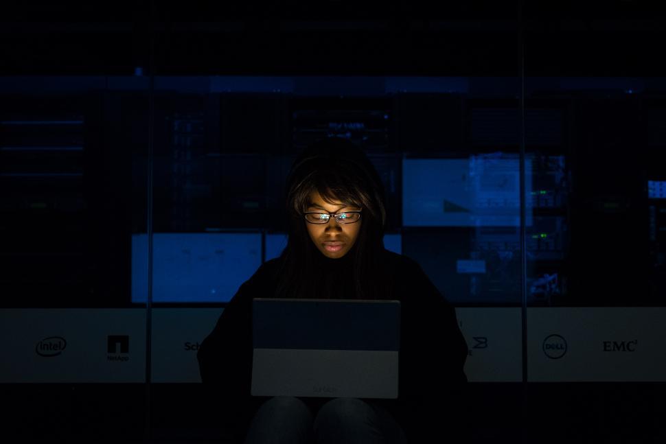 Free Image of Woman engineer with laptop - In Data Center 
