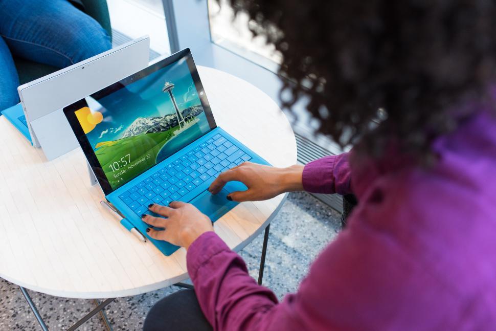 Free Image of Female executive hands with tablet computer keyboard 