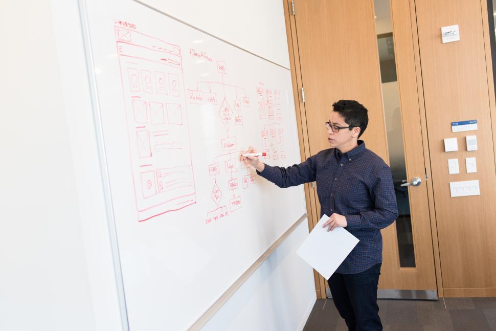 Free Image of Wireframe whiteboard session 