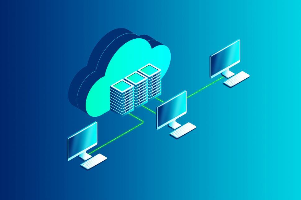 Free Image of Cloud Computing with Computers Connected to the Virtual Cloud 