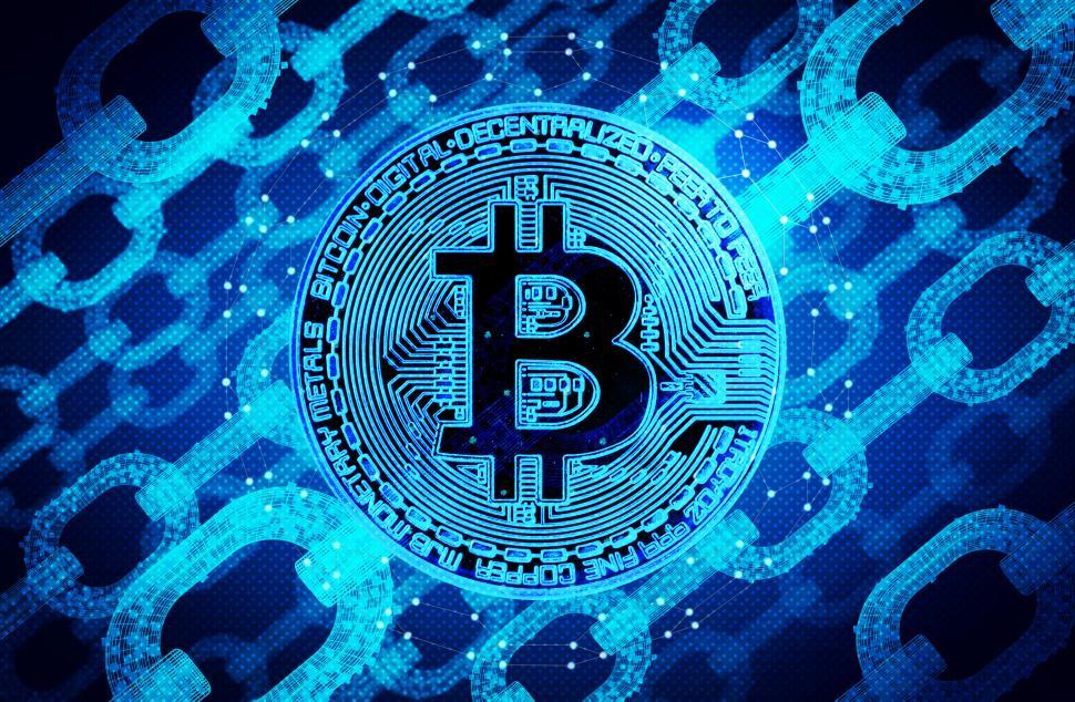 Free Image of Cryptocurrency Concept with Bitcoin and Blockchain Network 