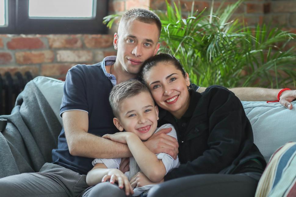 Free Image of Happy family at home 