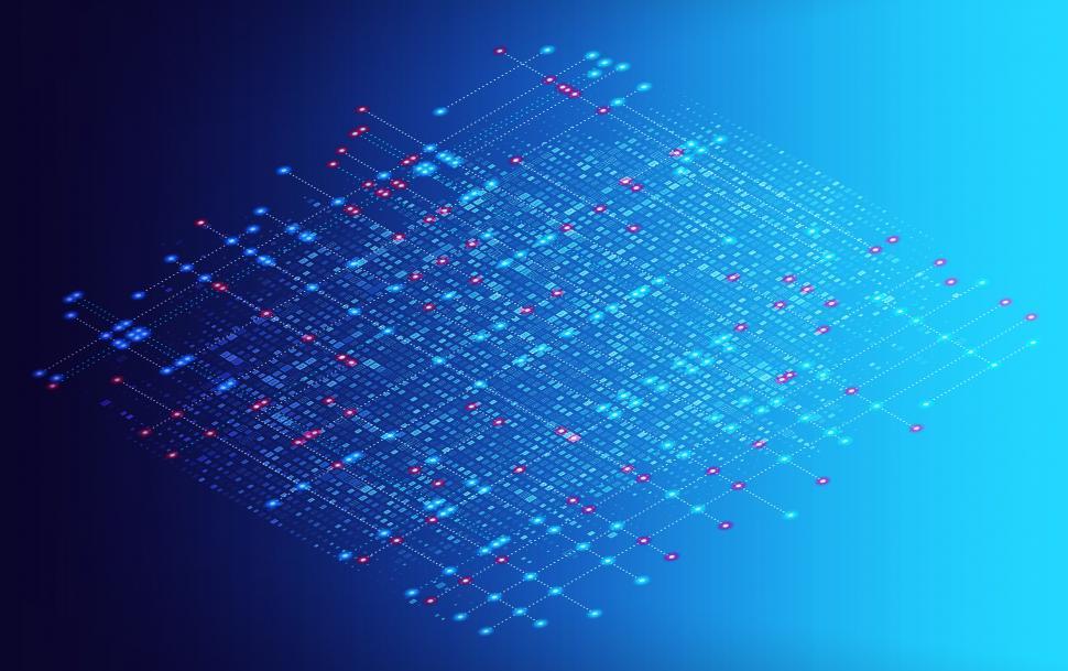 Free Image of Digital Grid - Virtual Network - Abstract Technology Background 