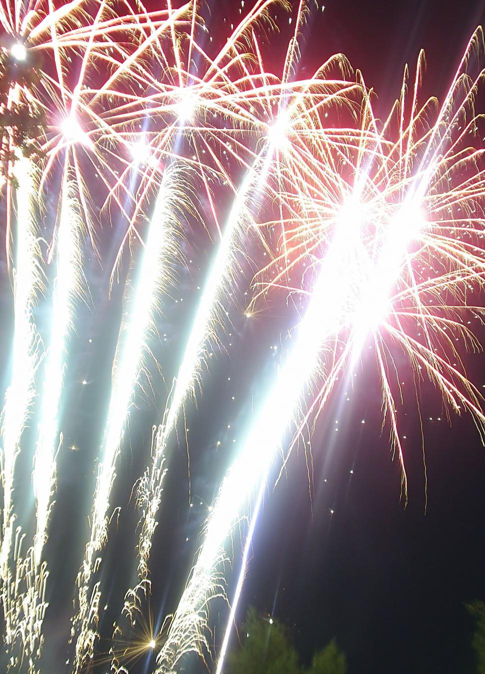 Free Image of Fireworks over the night sky 