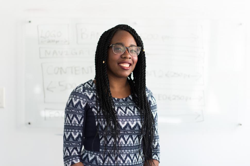 Free Image of Smiling female professional in office 