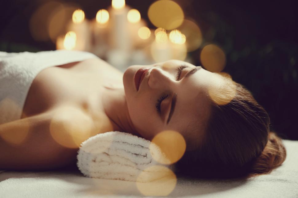 Free Image of Woman on massage table 