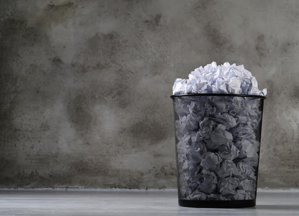 Free Image of Crumpled up paper in the trash 