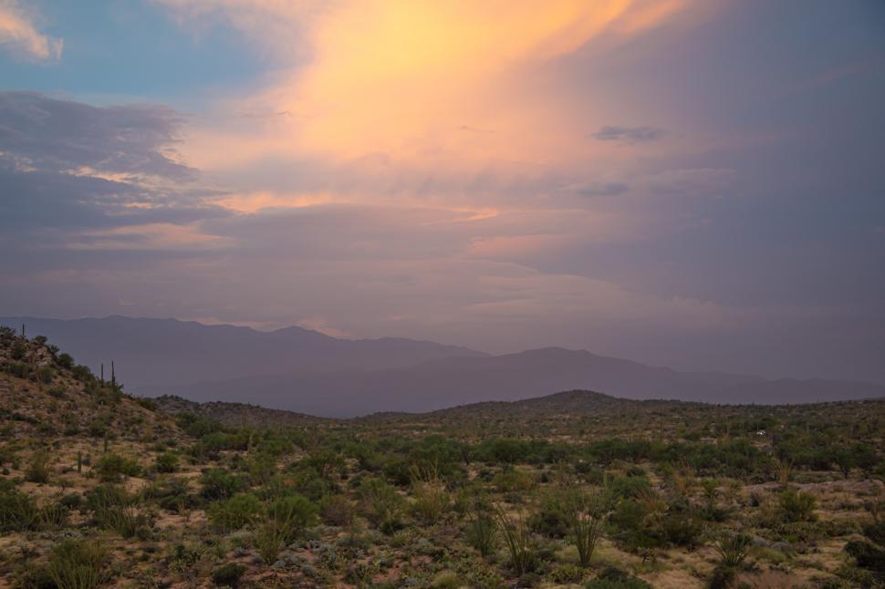 Free Image of Evening Sky over Sonoran Desert 