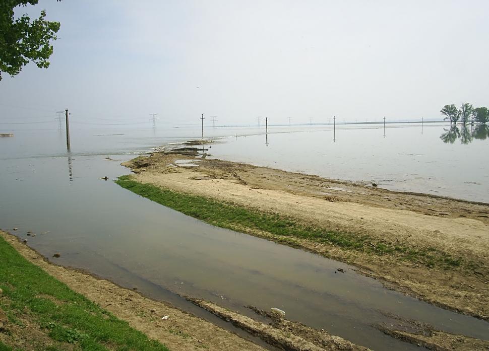 Free Image of Flooded rural area water invading the fields 
