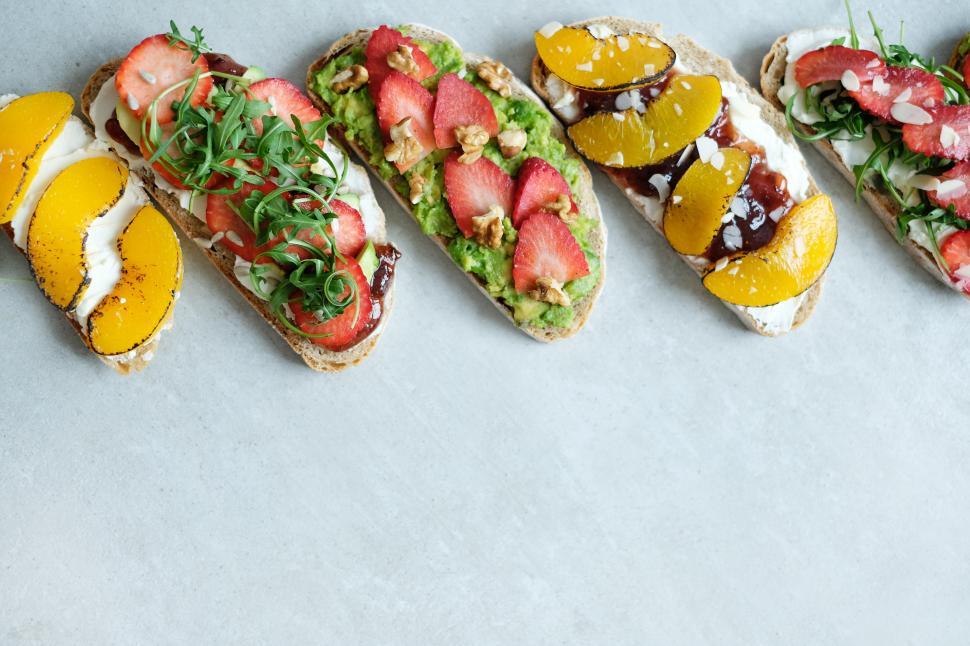 Free Image of Bruschetta open faced bread 