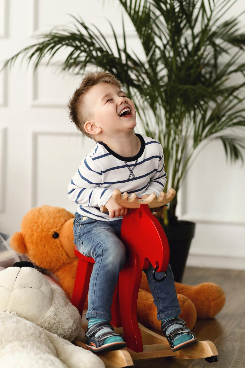 Free Image of Joyful boy at home 