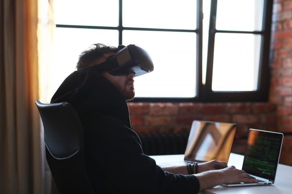 Free Image of Hacker in VR headset 