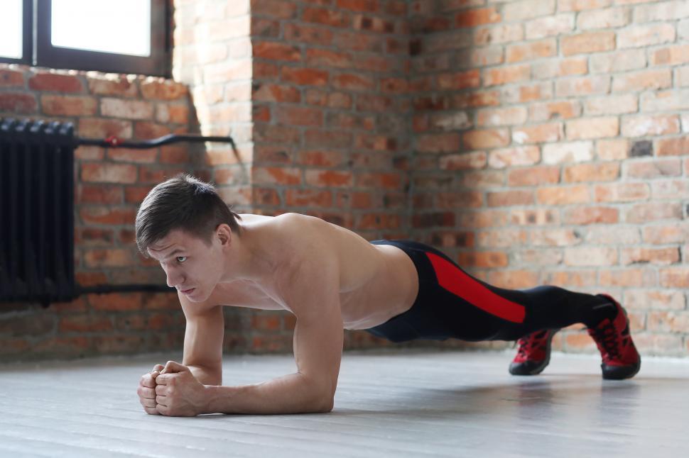 Free Image of Man planking 