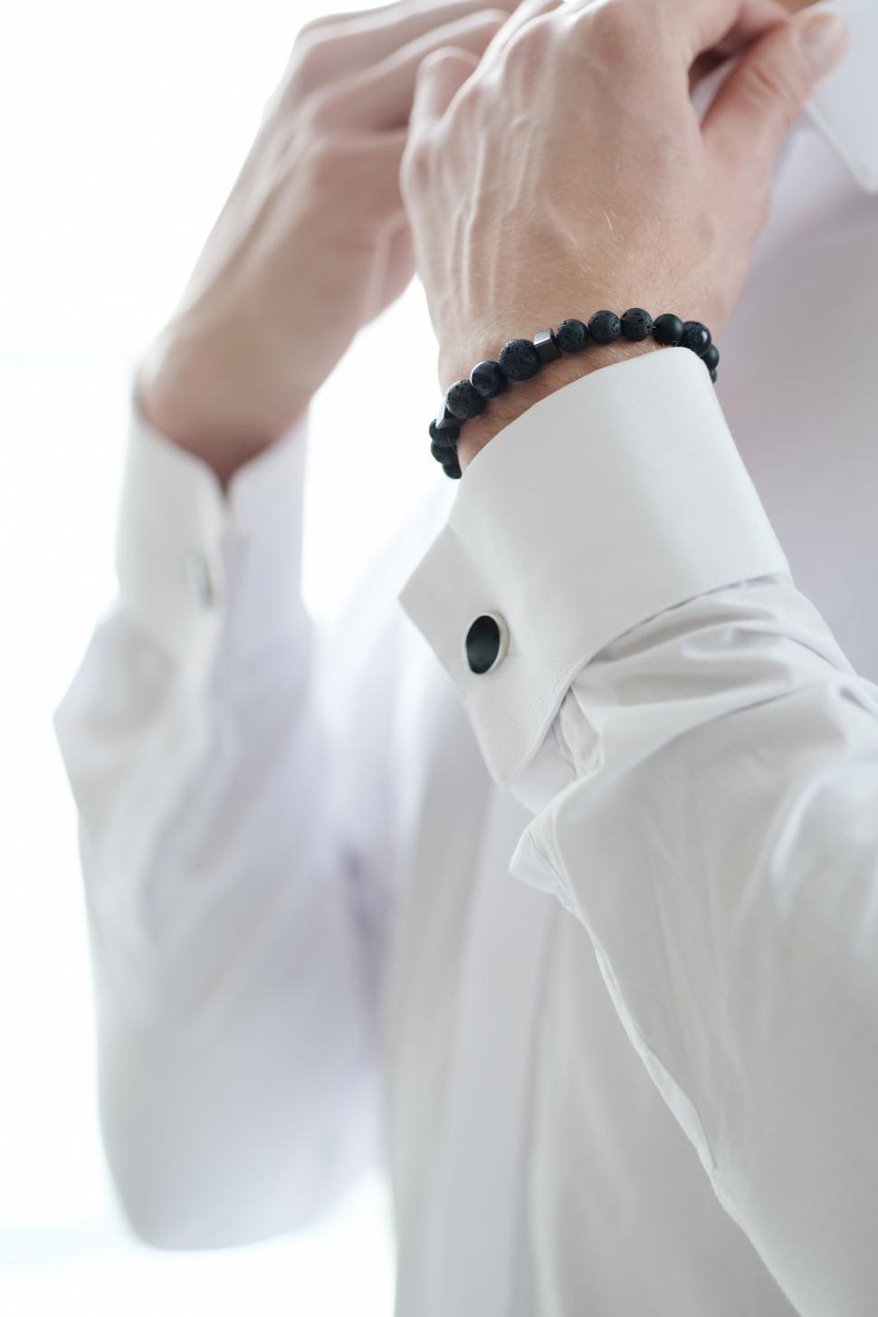 Free Image of White shirt and cufflinks 