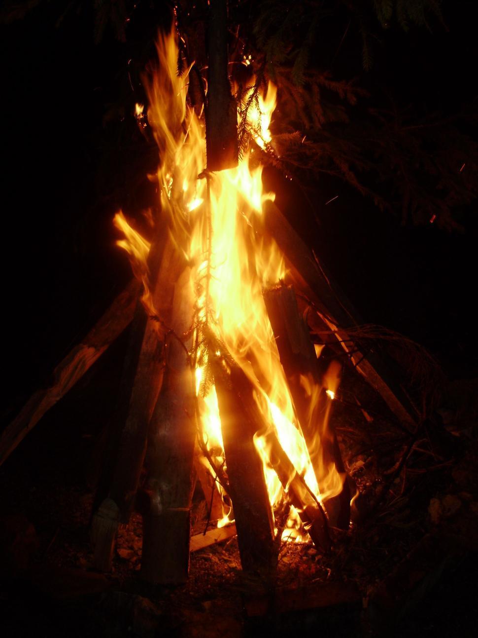 Free Image of Camp Fire At Night 