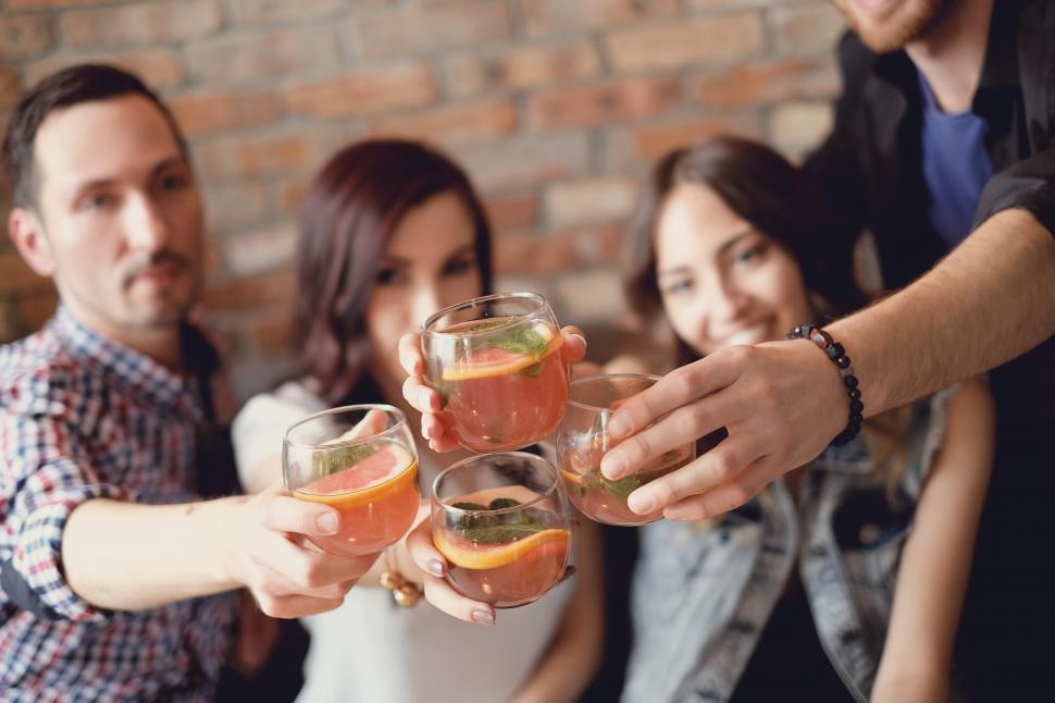 Free Image of Friends toast at a party 