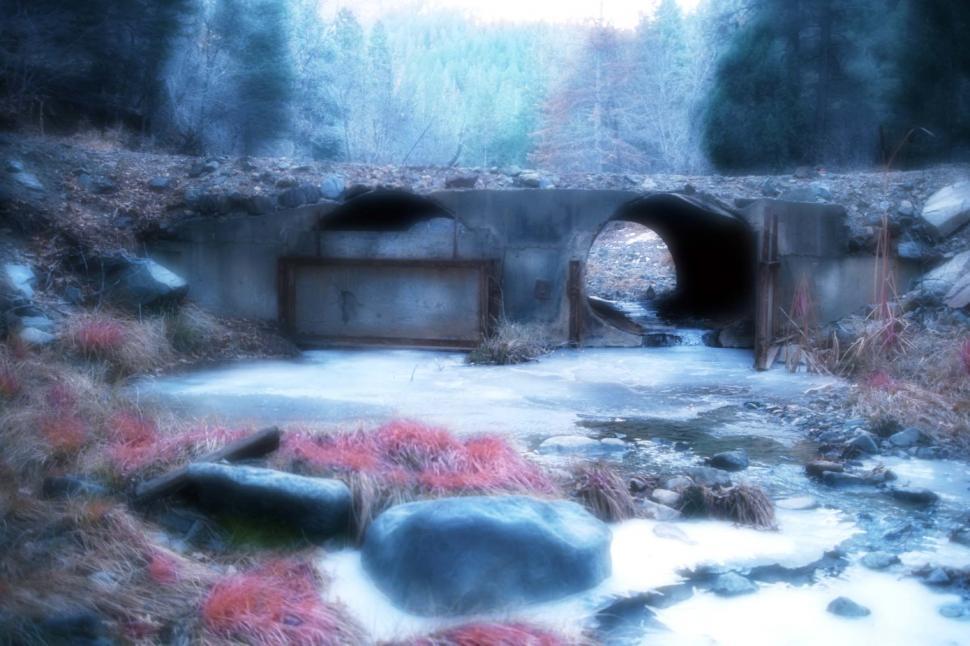 Free Image of Culvert and Lake 