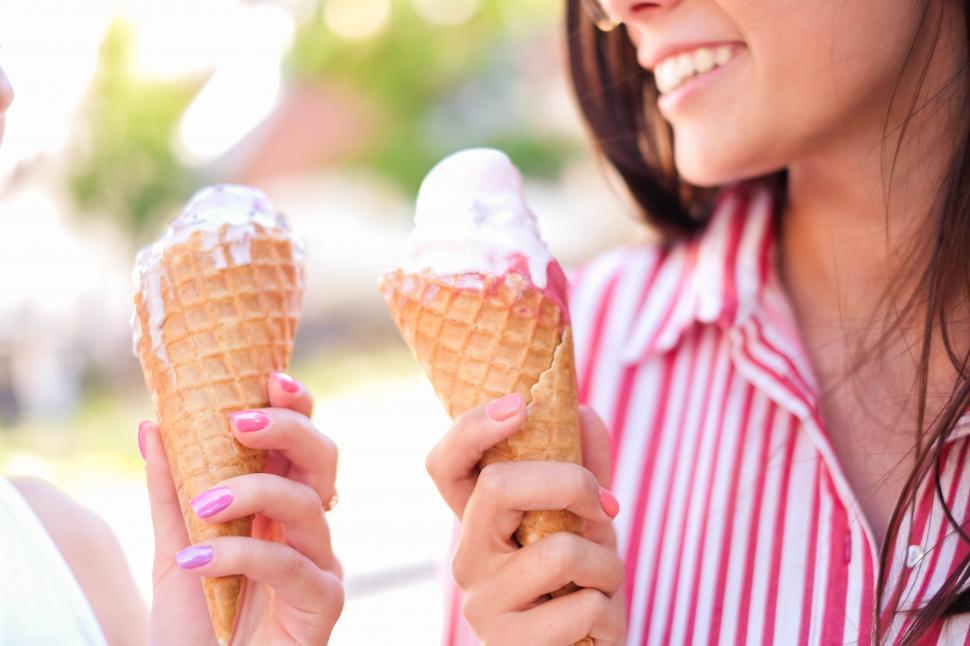Free Image of Women with ice cream cones 