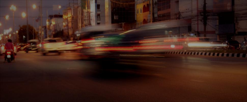 Free Image of Urban night scene of car light trails  