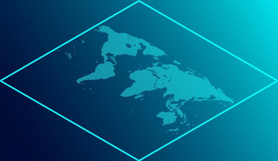 Free Image of World Map on Simple Background - Worldwide Digital Transformatio 