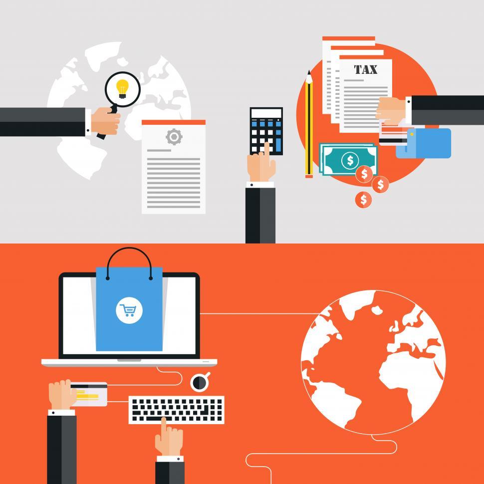Free Image of Global business, emailing and online shopping	  