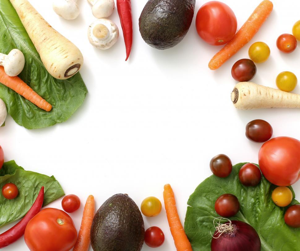 Free Image of Vegetables frame white background 