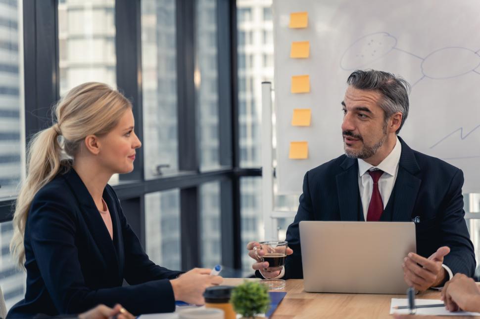 Free Image of Corporate business team and manager in a meeting 