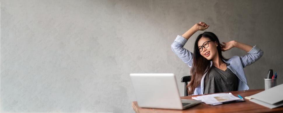 Free Image of Businesswoman enjoying working from home 