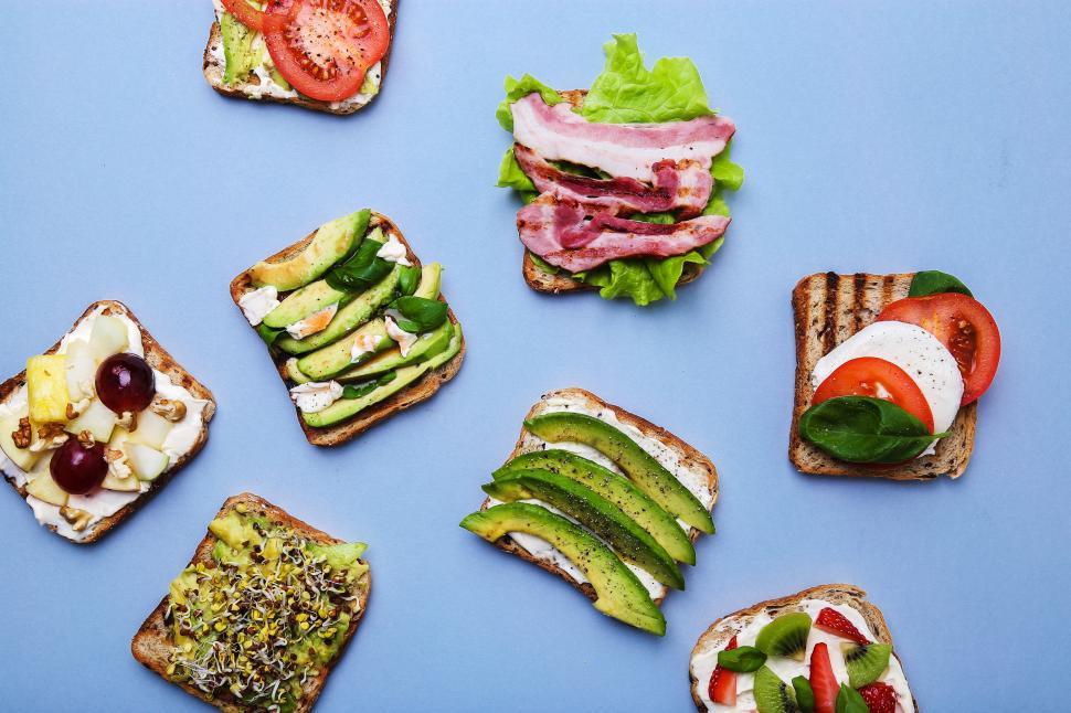 Free Image of Background of fancy toasts 