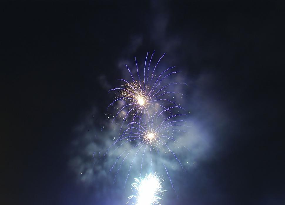 Free Image of Purple Fireworks in Sky 