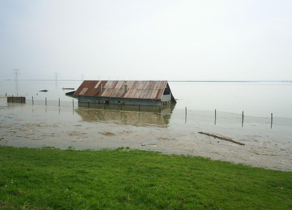Free Image of Flooded rural area water invading the fields 