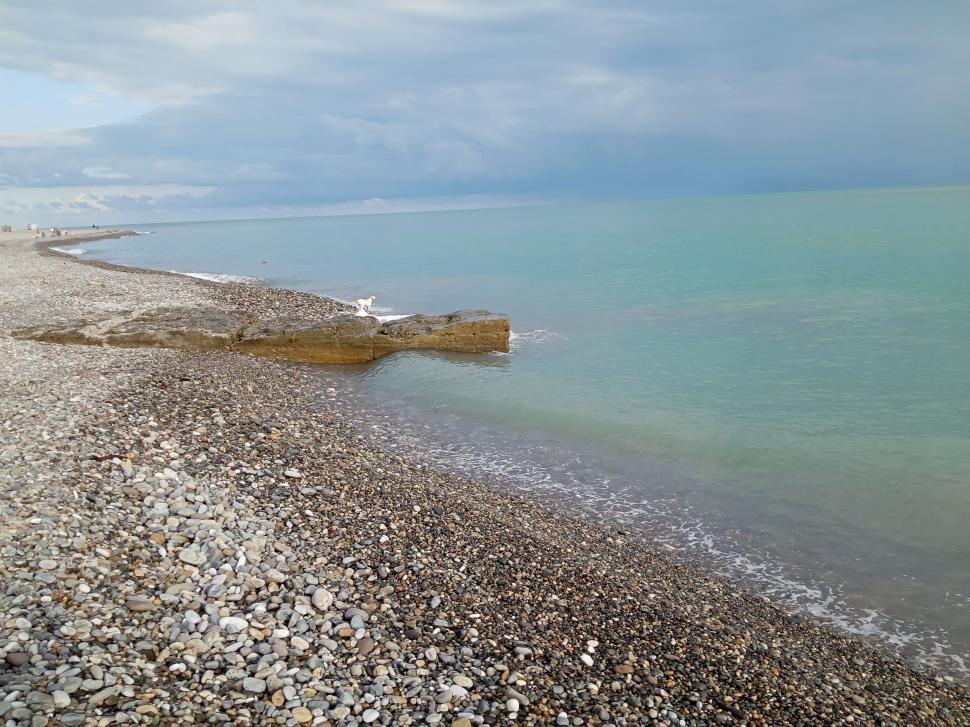 Free Image of The sea is napping before the rain  