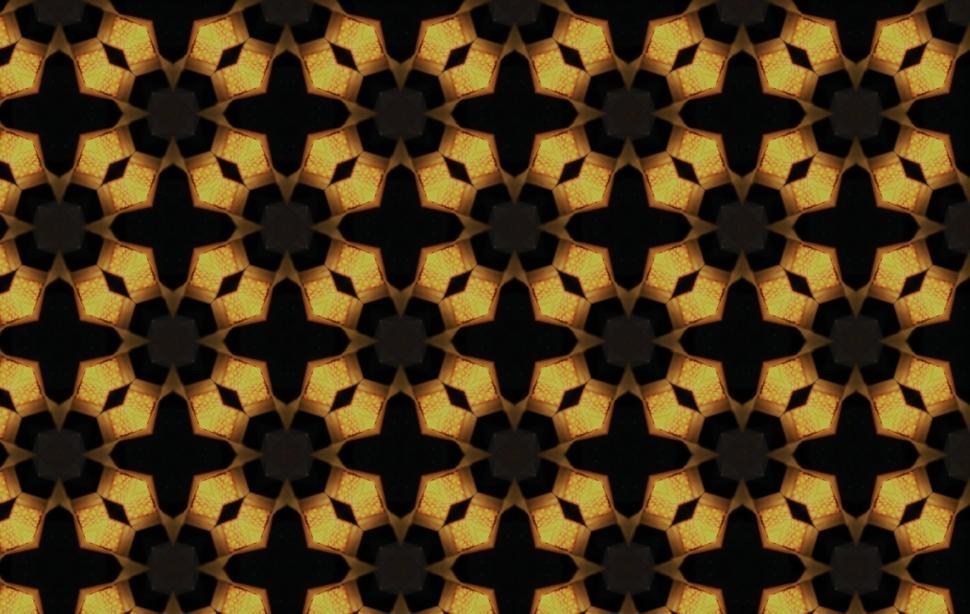 Free Image of Black and yellow shapes pattern  