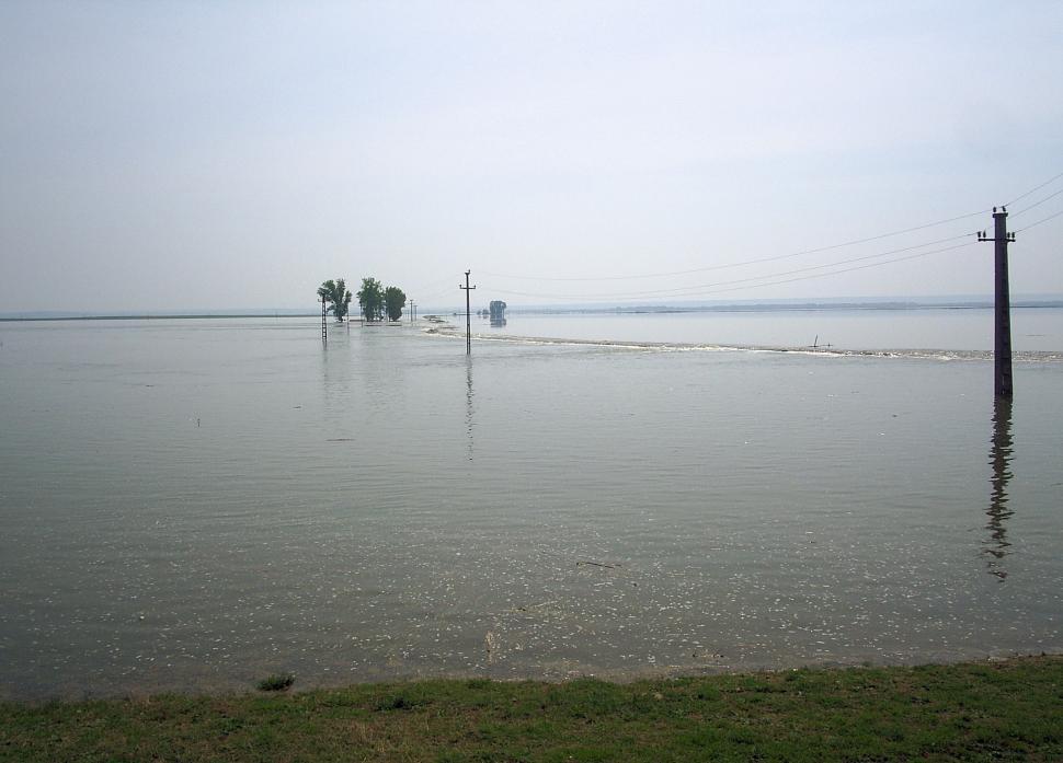 Free Image of Flooded rural area water invading the fields 