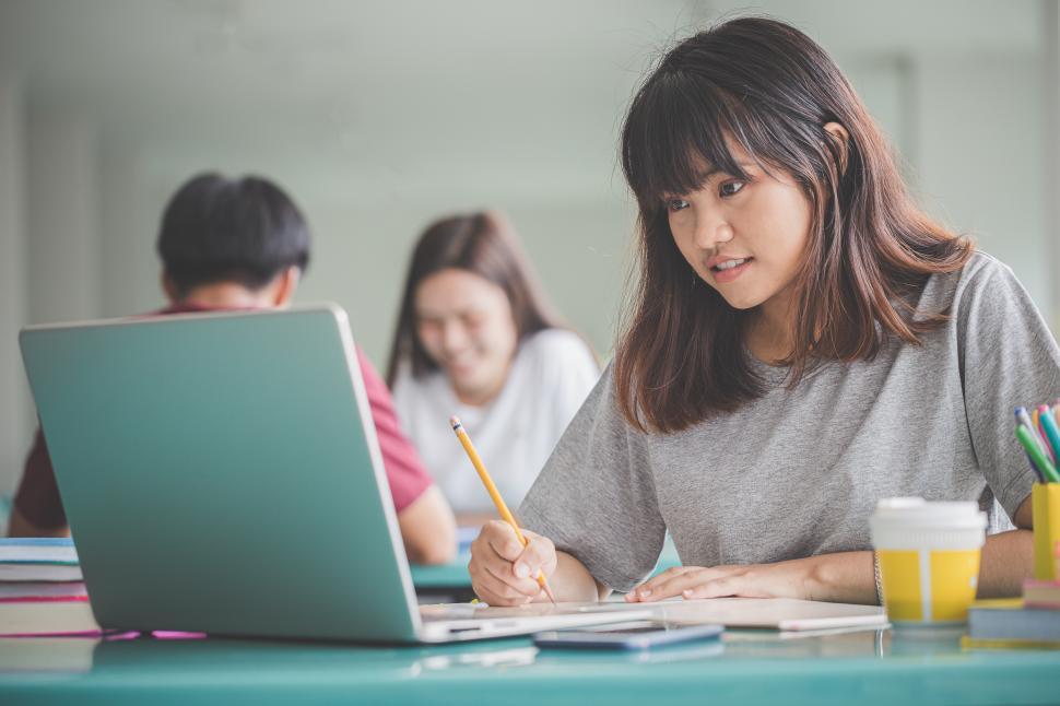 Free Image of Student learning via computer 